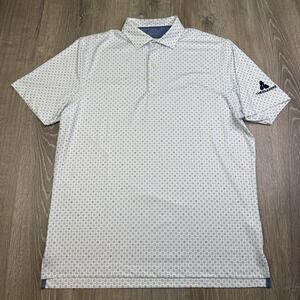 Johnnie O White Andreas Printed Short Sleeve Golf Polo Mens Large The Boulders